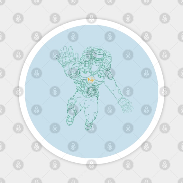 MHI Green Outline Spaceman Magnet by mylehighinternational